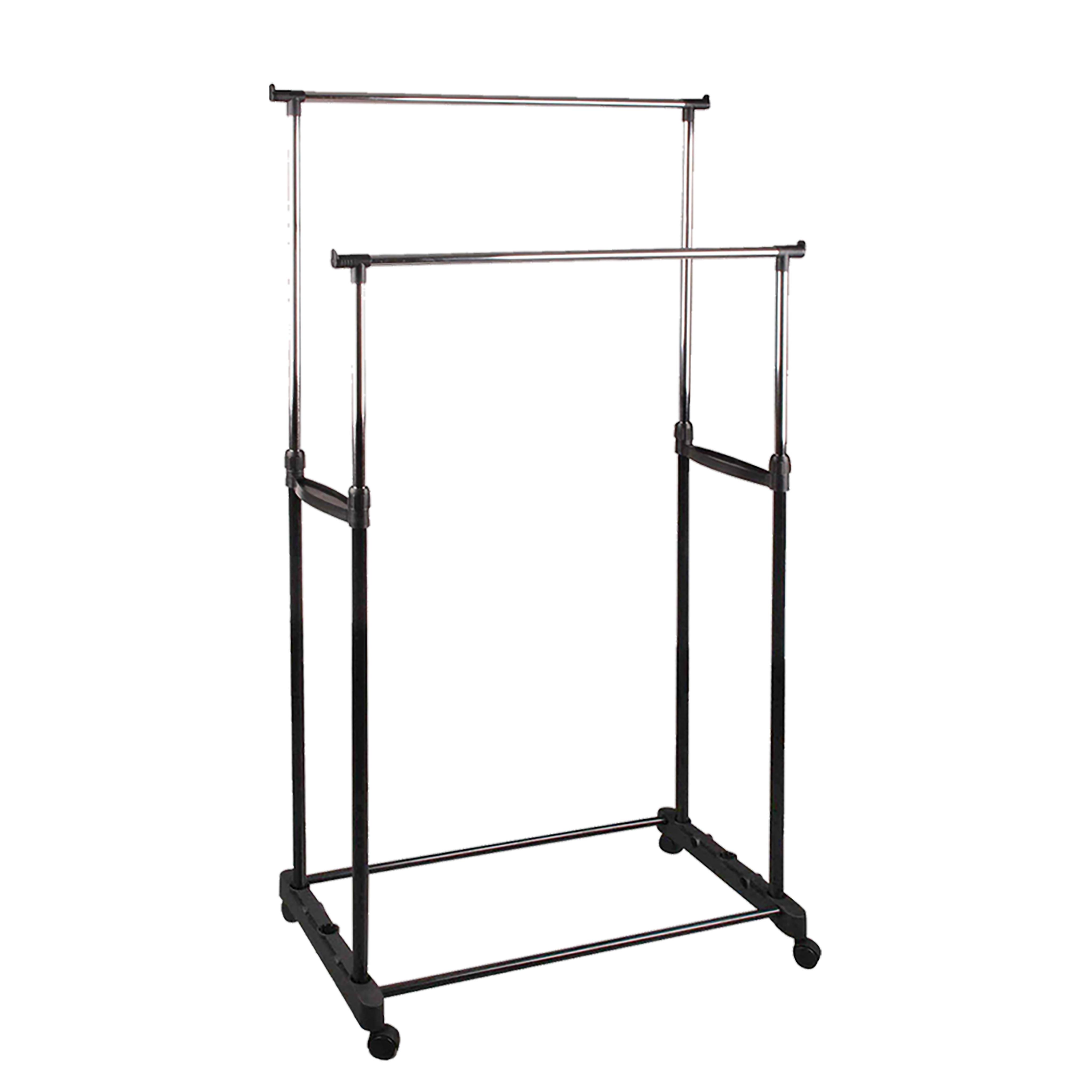 GREATOOL Perchero Burro Ajustable de Metal con Ruedas,145x42x70cm, Burro Extensible para Ropa,Organizador para Dormitorio, Entrada, Pasillo