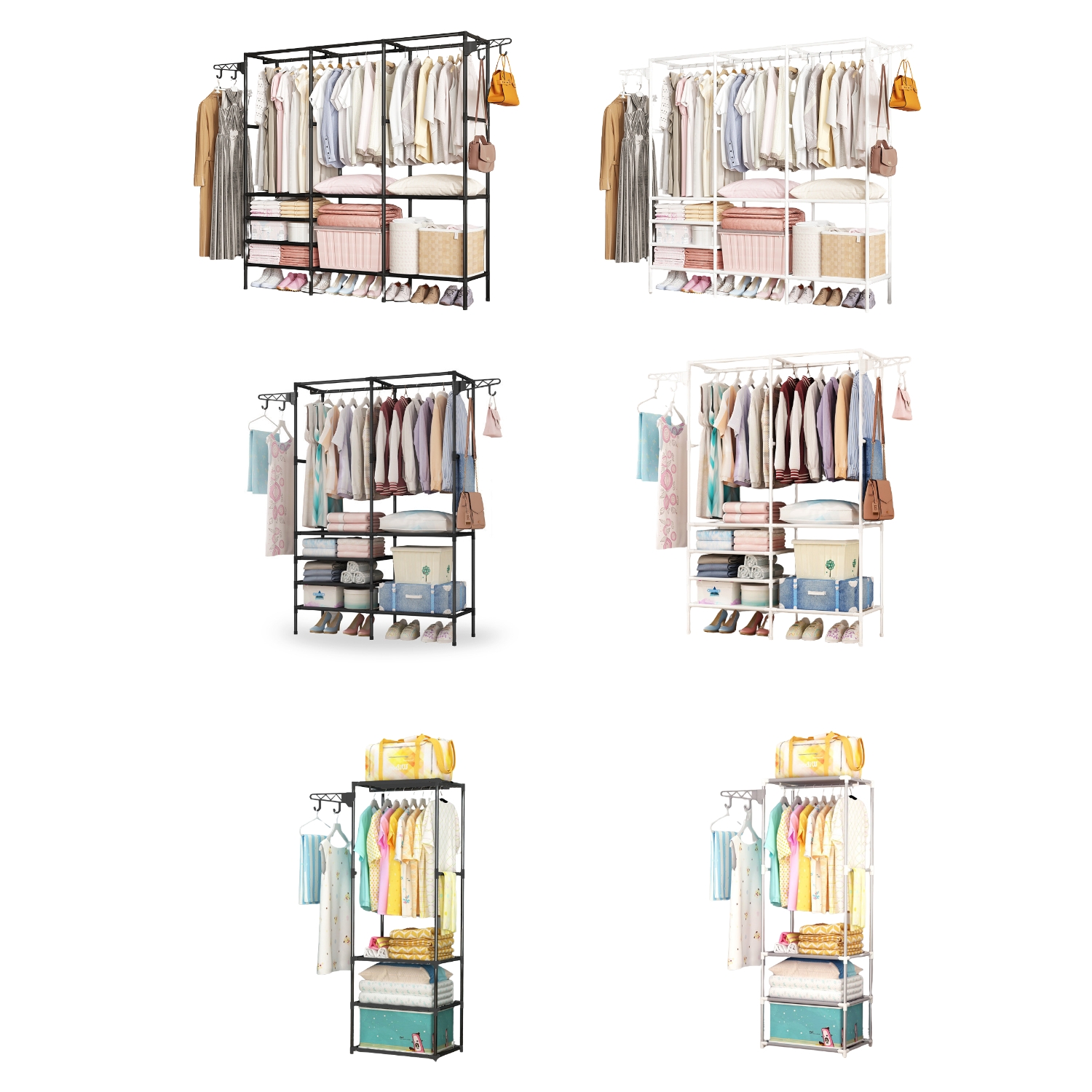 LUTODY - Appendiabiti in piedi, Scarpiera, Organizzatore di indumenti, cappotto, giacca, salva spazio nello stendibiancheria