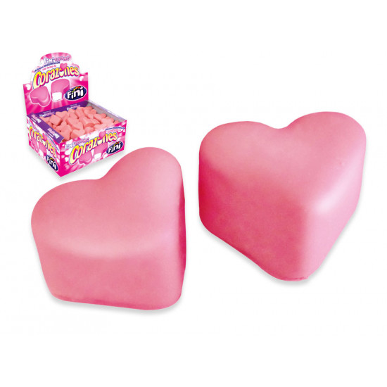 CORAZONES NUBE CON CHOCOLATE DE FRESA FINI 75 UNDS