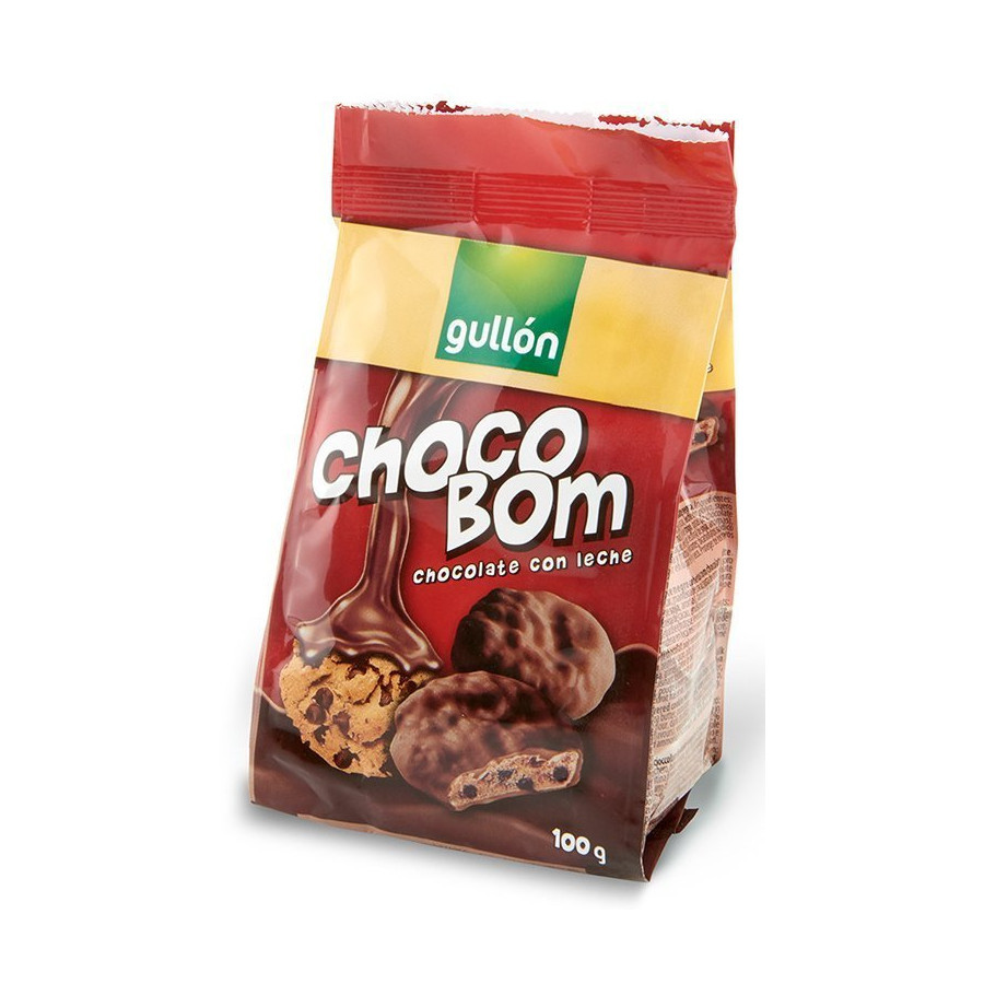 Gullón Choco Bom Blanco y chocolate con Leche - Galletas de Chocolate Crujientes con pepitas de chocolate - Caja de 12 Unidades de 100 gr