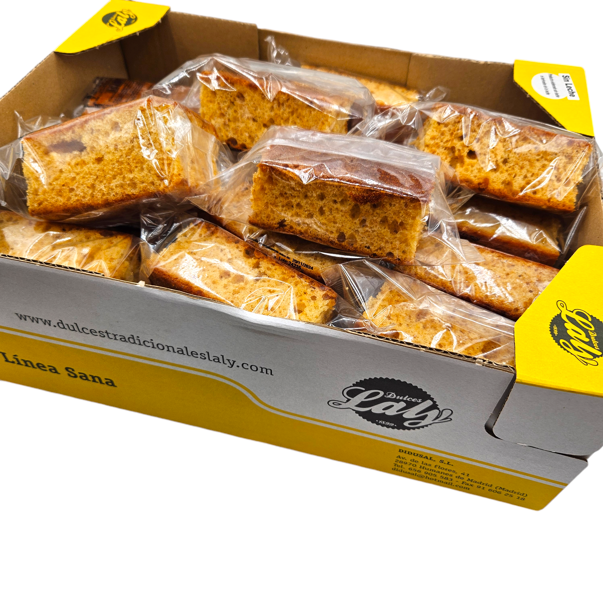 Bizcocho Limon Artesano Sin Azucar - Sin Lactosa Laly - Caja 2 Kilos - 30 Unidades - Sin Leche - Bizcocho con Limon