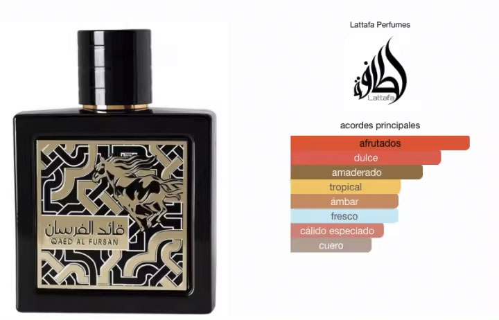 Lattafa Qaed Al Fursan Eau de Parfum 90 ml – Perfume árabe Dubai elegante y duradero para hombre