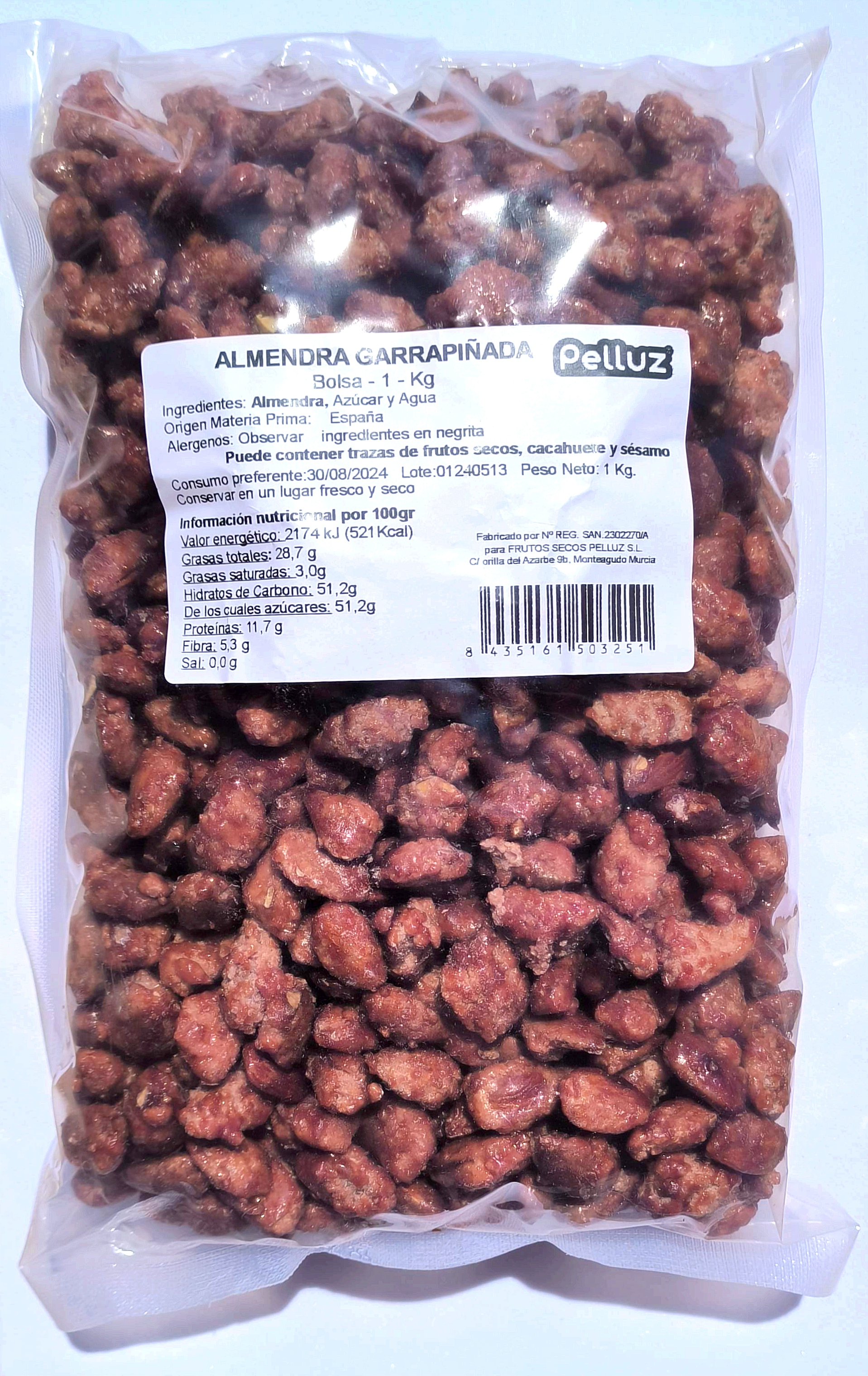 Almendra Garrapiñada 1kg - españa - almendras garrapiñadas - Pelluz