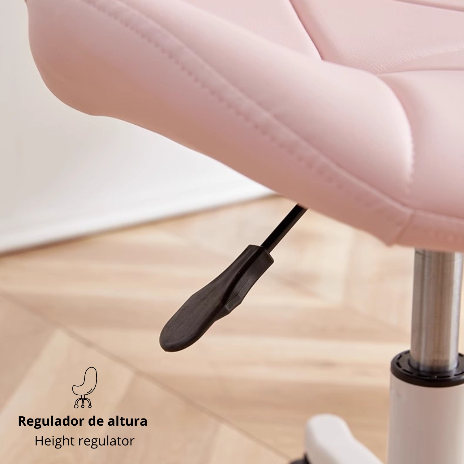 LUTODY - Cadeira de escritório giratória, mesa, jogos, ajustável, assento de couro sintético, escritório de mesa, estilo nórdico ergonômico