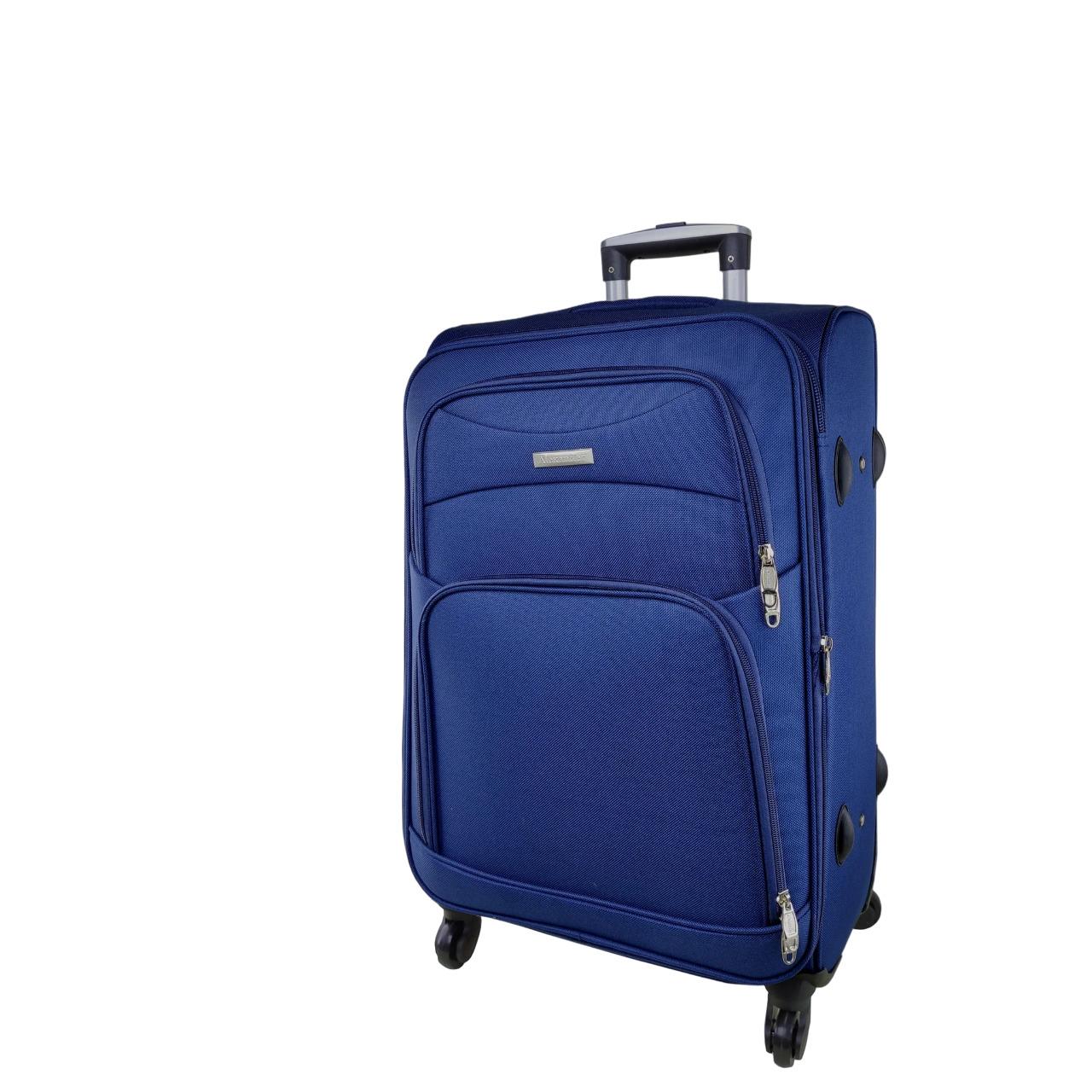 Maleta de Lona con 4 ruedas 360° y Código de Seguridad. ¡Equipaje ideal para Viajes en cortos y largos en avión! Color AZUL OSCURO
