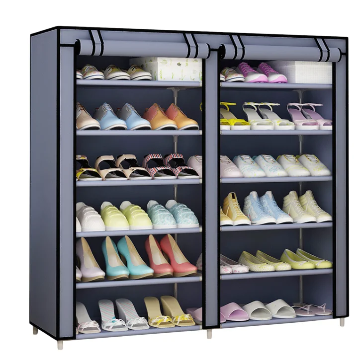 Scarpiera con copertura in tessuto, scarpiera organizer da 6 - 10 livelli, organizer per scarpe Amario Shelf, per 9 -27 paia di scarpe con dubujo
