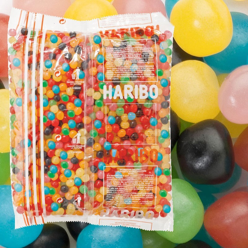 Haribo DRAGIBUS 2KG. Bolsa de Mini Bolitas de Sabores Surtidos Masticables
