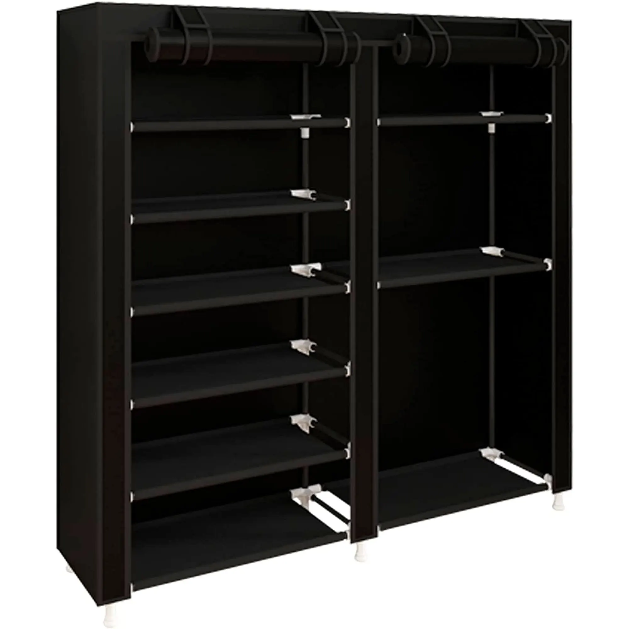Sapateira Nyana Tecido para Sapatos e Botas com Portas Fecho 110x120x30cm - Organizador de Sapatos com 27 Pares de Arrumação