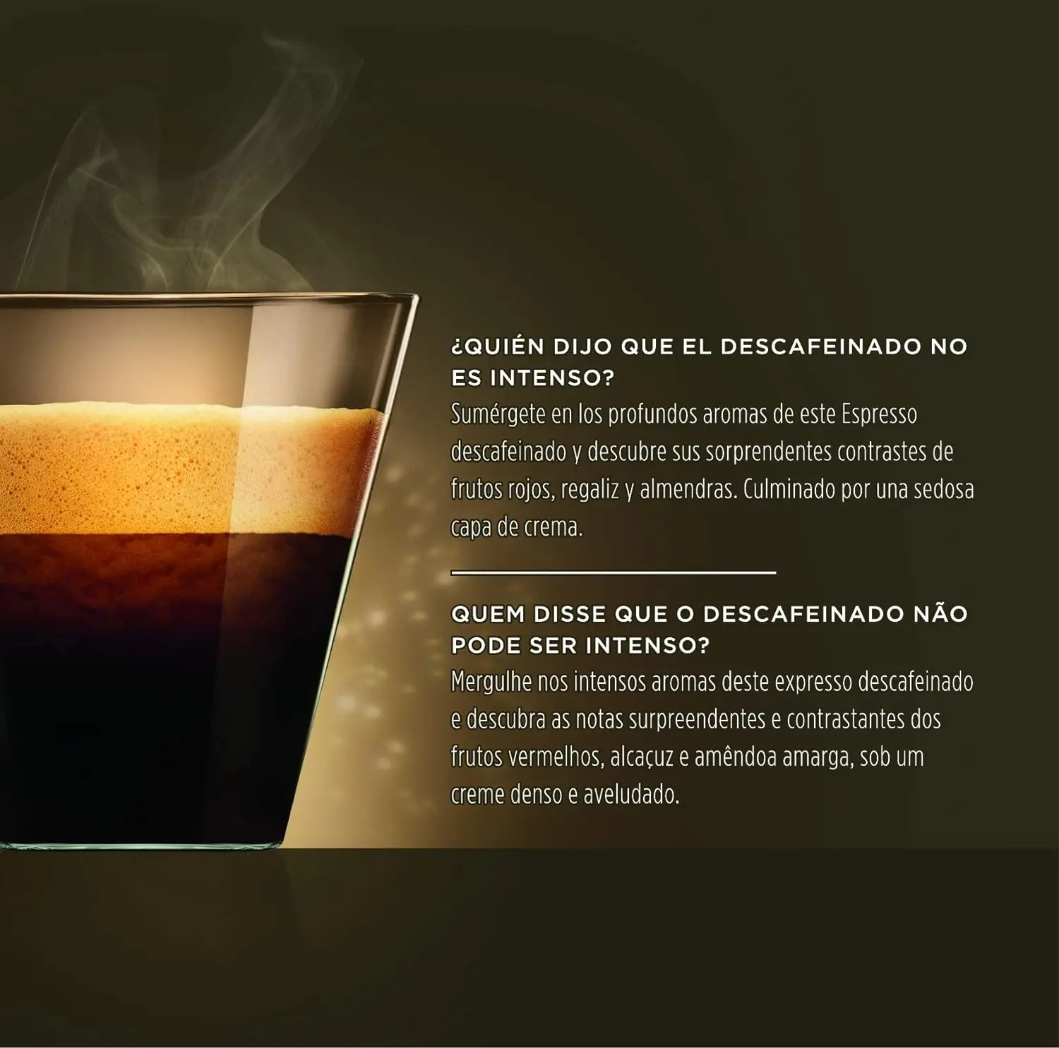 Nescafé DOLCE GUSTO Café ESPRESSO INTENSO DESCAFEINADO - Pack de 6 x 16 cápsulas - Total: 96 Cápsulas