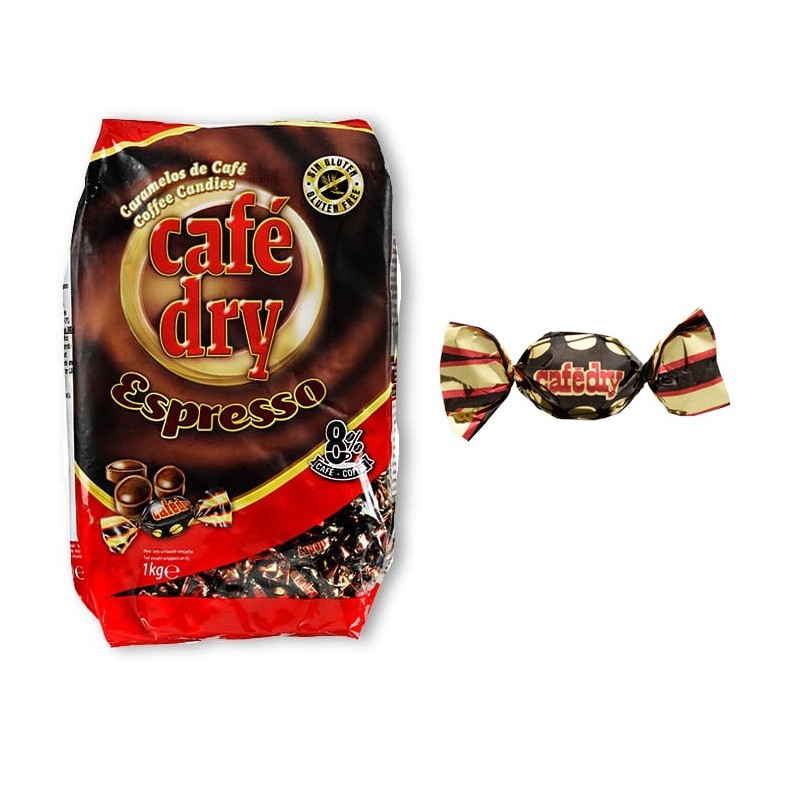 Caramelos Café - Cafe Dry Espresso - Caramelos Duros con Sabor a Cafe - Bolsa Kilo - Caramelo Cafe Dry - Sin Gluten - Caramelo Cafe Intervan