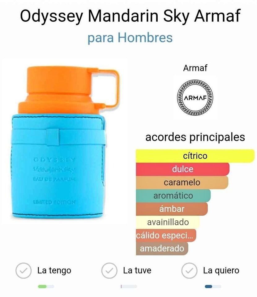 Armaf Odyssey Mandarin Sky Edición limitada para Hombres 100 ml
