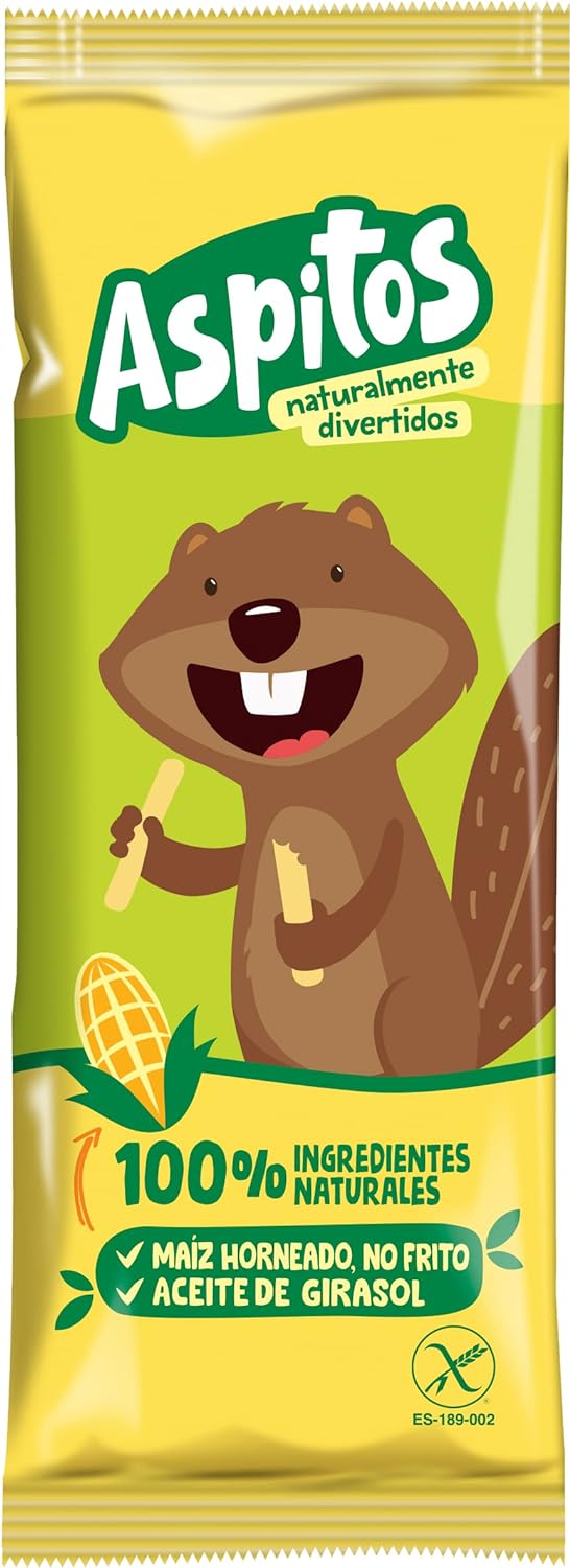 Aspitos Natural | Caja de 75 unidades | Snack de maíz horneado sin Gluten
