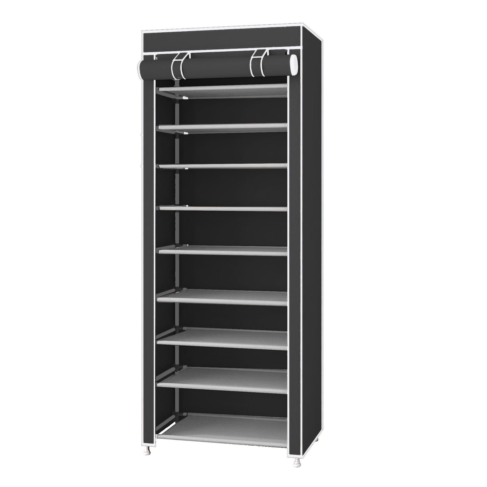 Sapateira tecido Nyana Home portas com zíper 160x60x30cm capacidade 27 pares organização simples de sapatos e sapatos fácil limpeza instalação simples