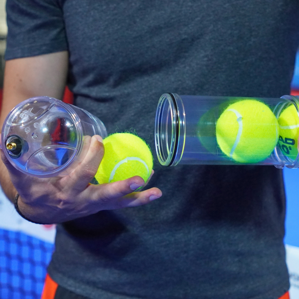 Pressurizador de bolas de cristal TubeX4 (sem bomba de ar incluída) - para ténis e Padel TubePlus