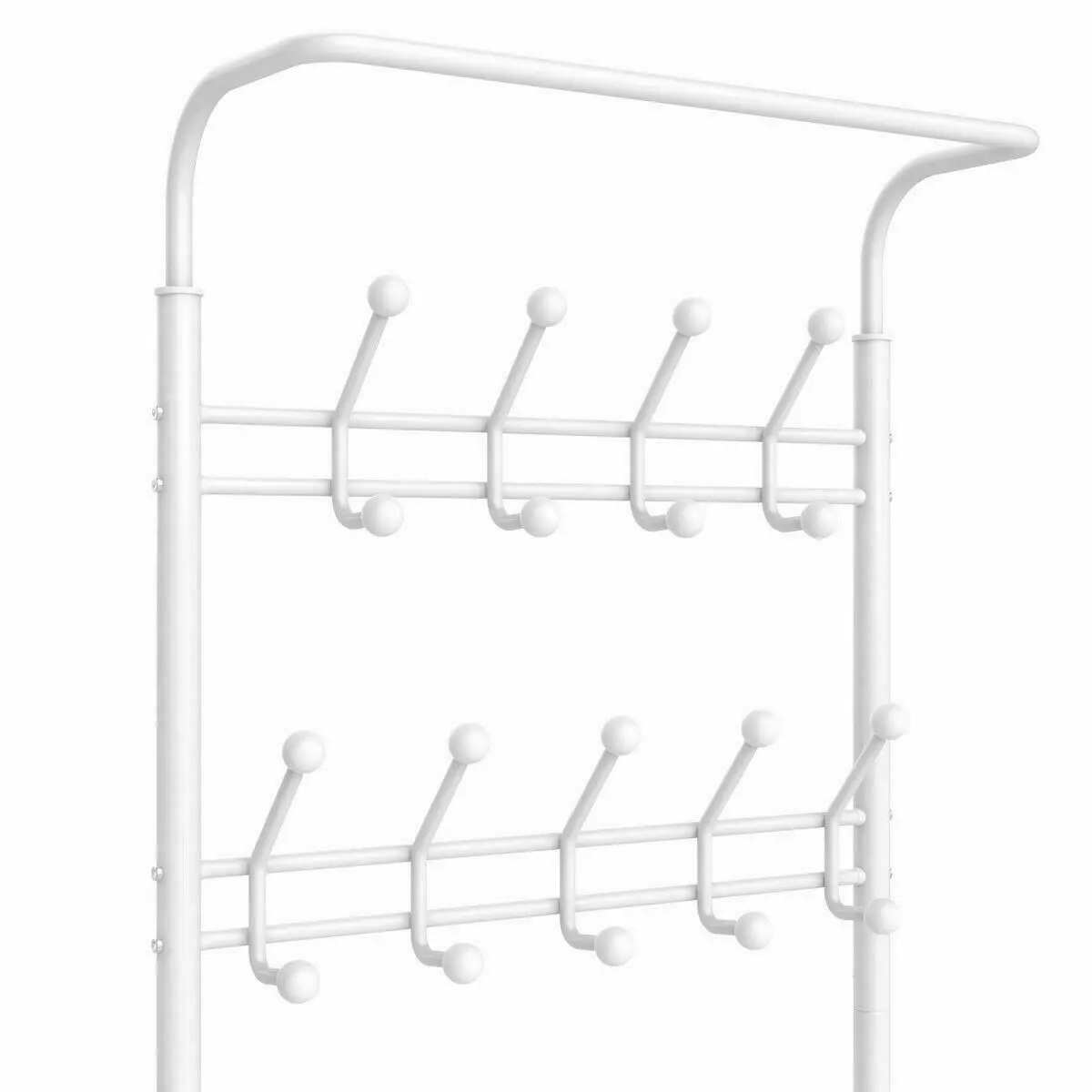 T-LoVendo Scarpiera e appendiabiti da ingresso in piedi o corridoio in metallo. Scaffale. 18 ganci e 3 ripiani. 180x65x30 cm.