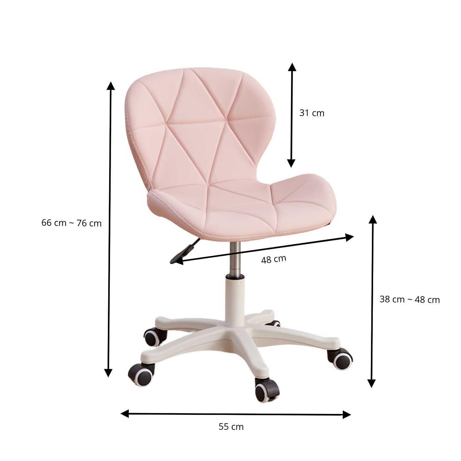 LUTODY - Cadeira de escritório giratória, mesa, jogos, ajustável, assento de couro sintético, escritório de mesa, estilo nórdico ergonômico