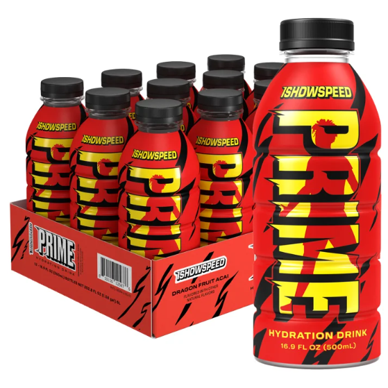 PRIME BEBIDAS ISHOWSPEED FRUTA DE DRAGON 4-6-8,12 Botellas Hydration ENERGETICA DEPORTIVA 500ML 4 CANTIDAD  A ELEGIR MIRARSE BIEN
