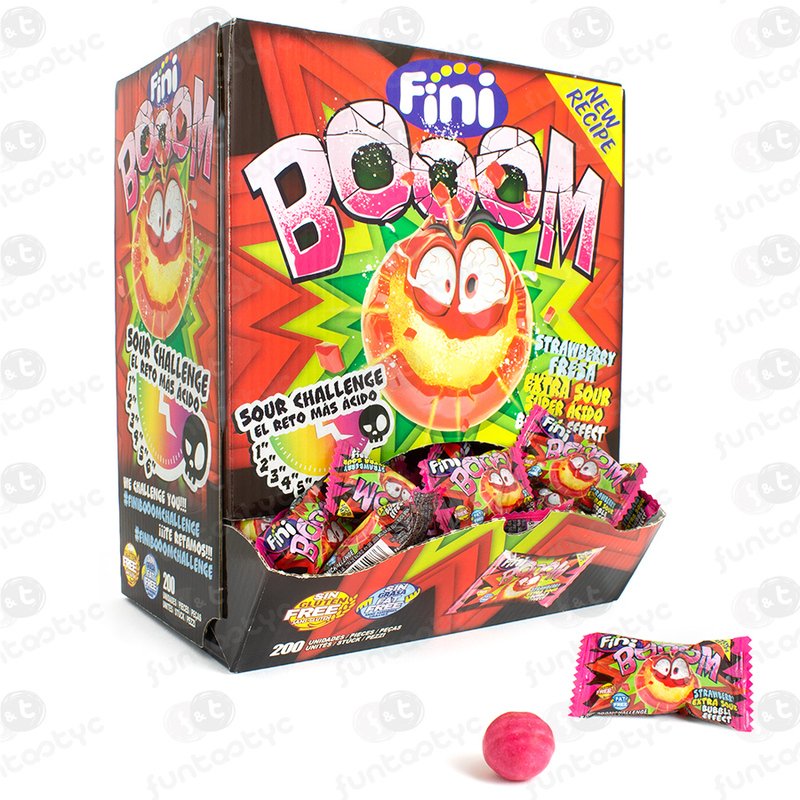 Fini Caramelos de Fresa Ácidos Sin Gluten - Estuche 200 Unds