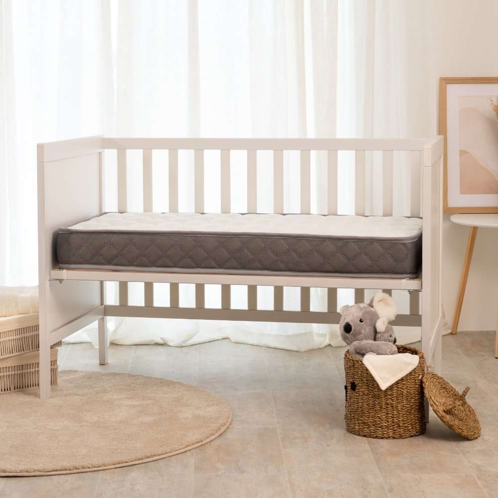 Nalui Colchón Cuna Baby Dreams Gris ±11cm | Certificado Oeko-Tex® | Hecho en España