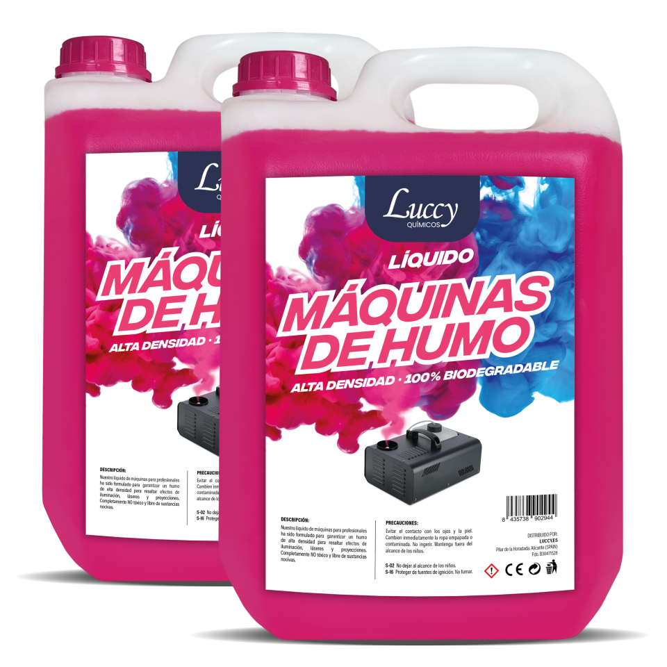 LUCCY Líquido para Máquina de Humo Natural Rosa - Líquido Máquina Humo Alta Densidad y Larga Duración, Seguro para Respiración, Fiestas, Eventos, Discoteca (10 Litros)