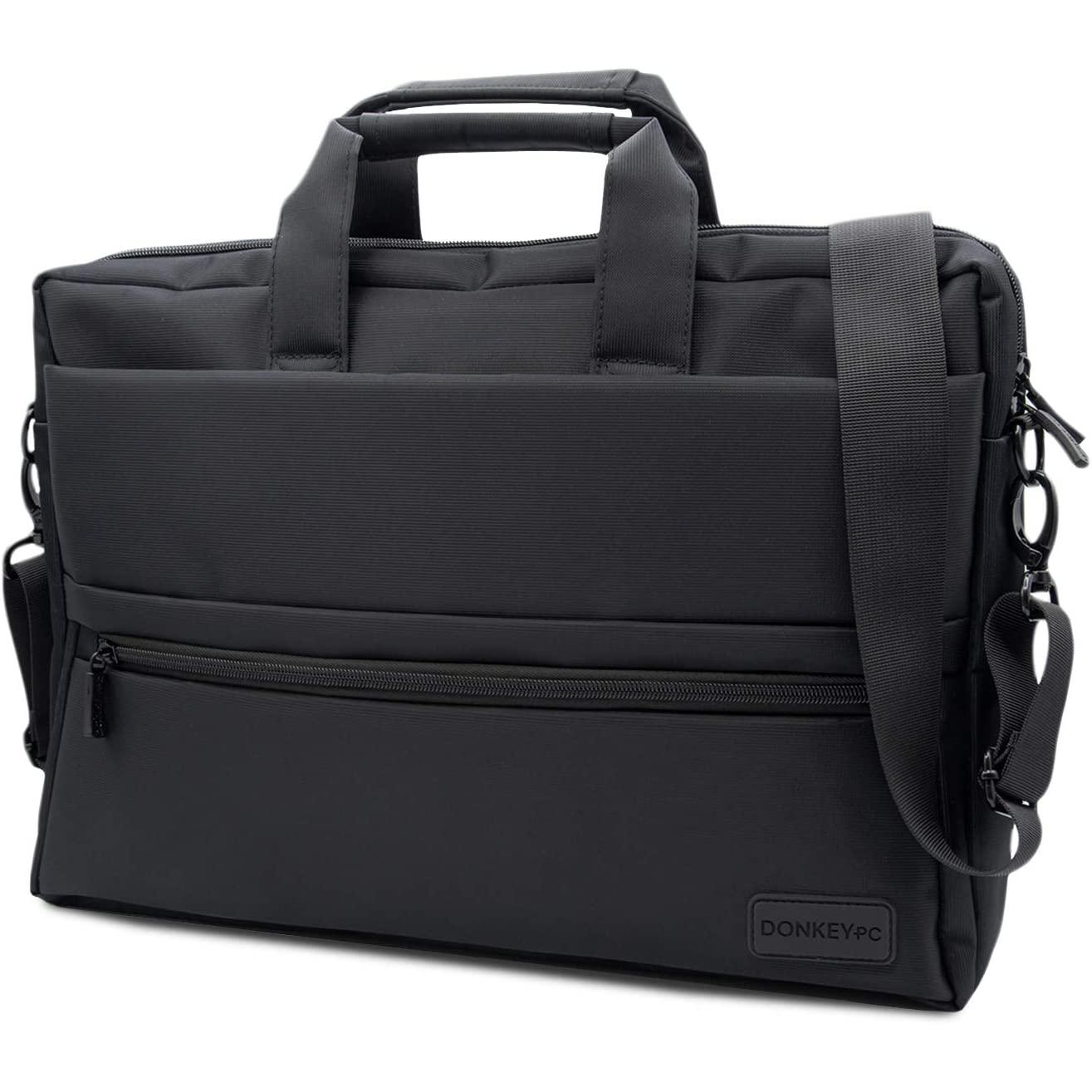 Donkey pc - Maletín portátil 15.6 Pulgadas. Bandolera para Ordenador Portátil Impermeable. Funda portátil 15,6 Pulgadas Unisex. Bolsa Hombre portátil Viaje, Trabajo y de Diario. (Negro)