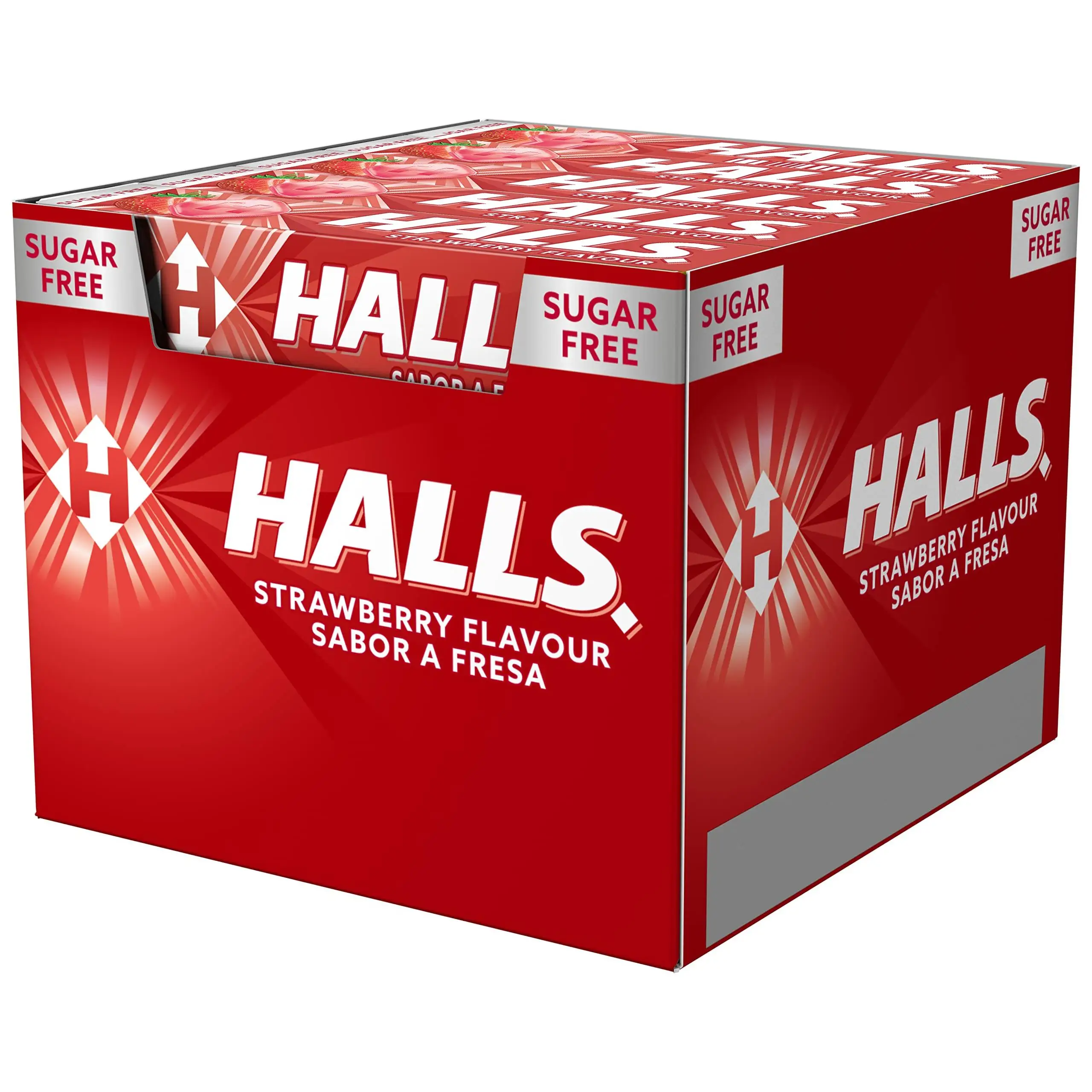 CARAMELOS SIN AZUCAR HALLS SABOR FRESA 20 PAQUETES