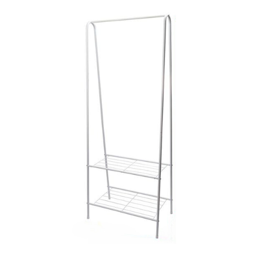 Perchero de Pie/ Tendedero de metal, fácil montaje en blanco y negro