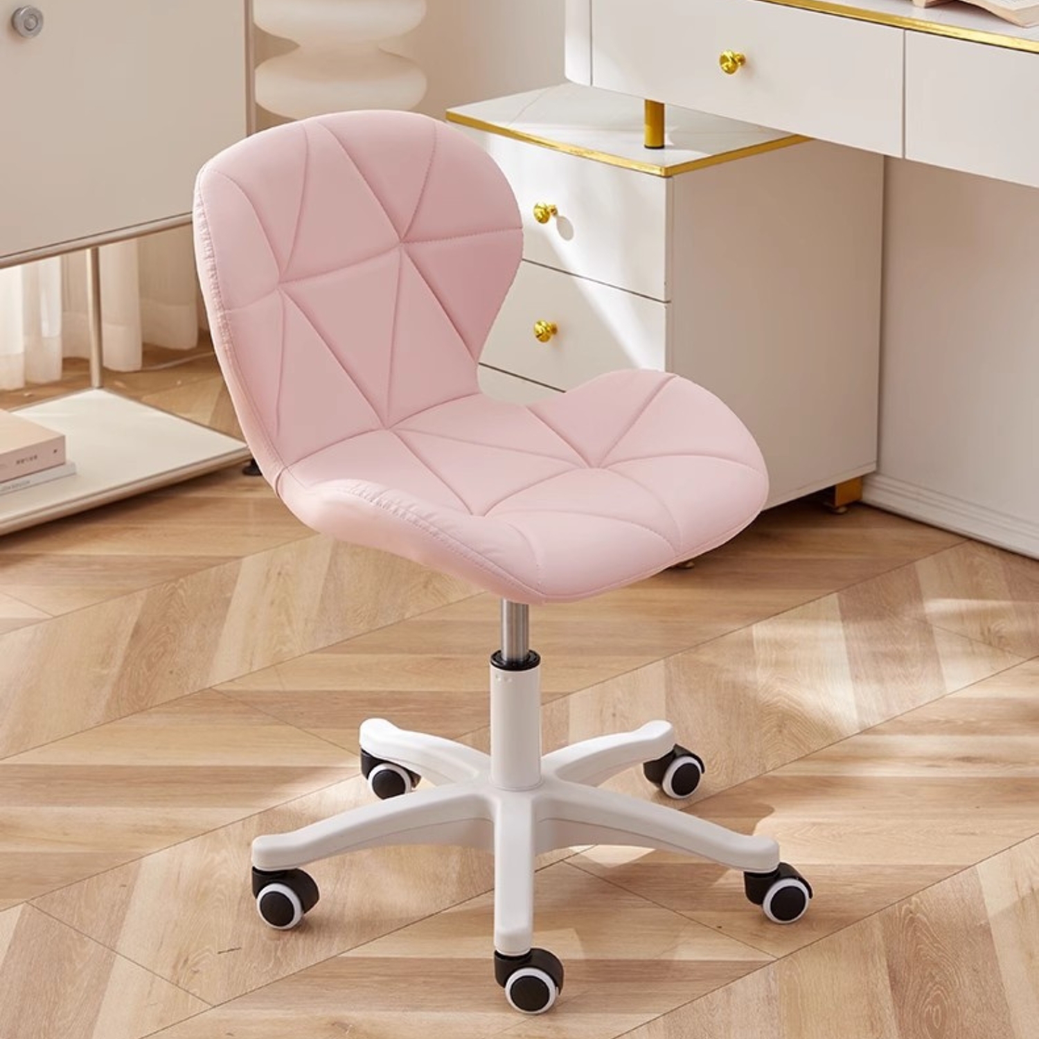 LUTODY - Cadeira de escritório giratória, mesa, jogos, ajustável, assento de couro sintético, escritório de mesa, estilo nórdico ergonômico