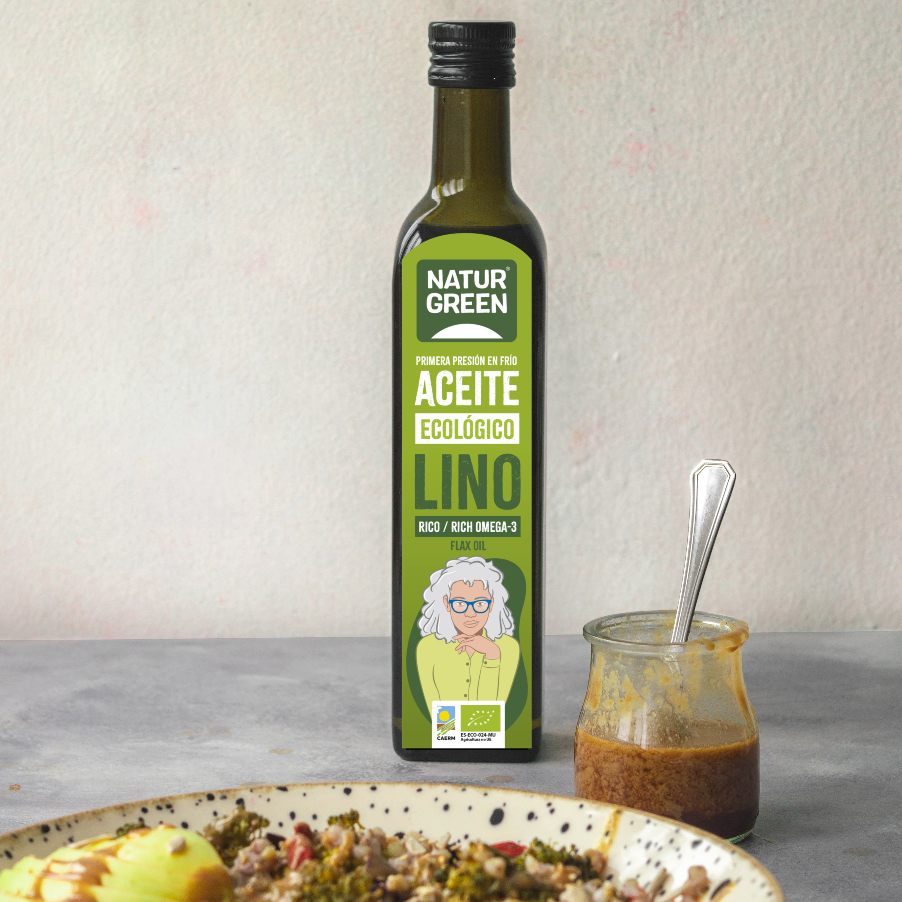 Pack 3x - NaturGreen Aceite de Lino - Rico en Omega 3