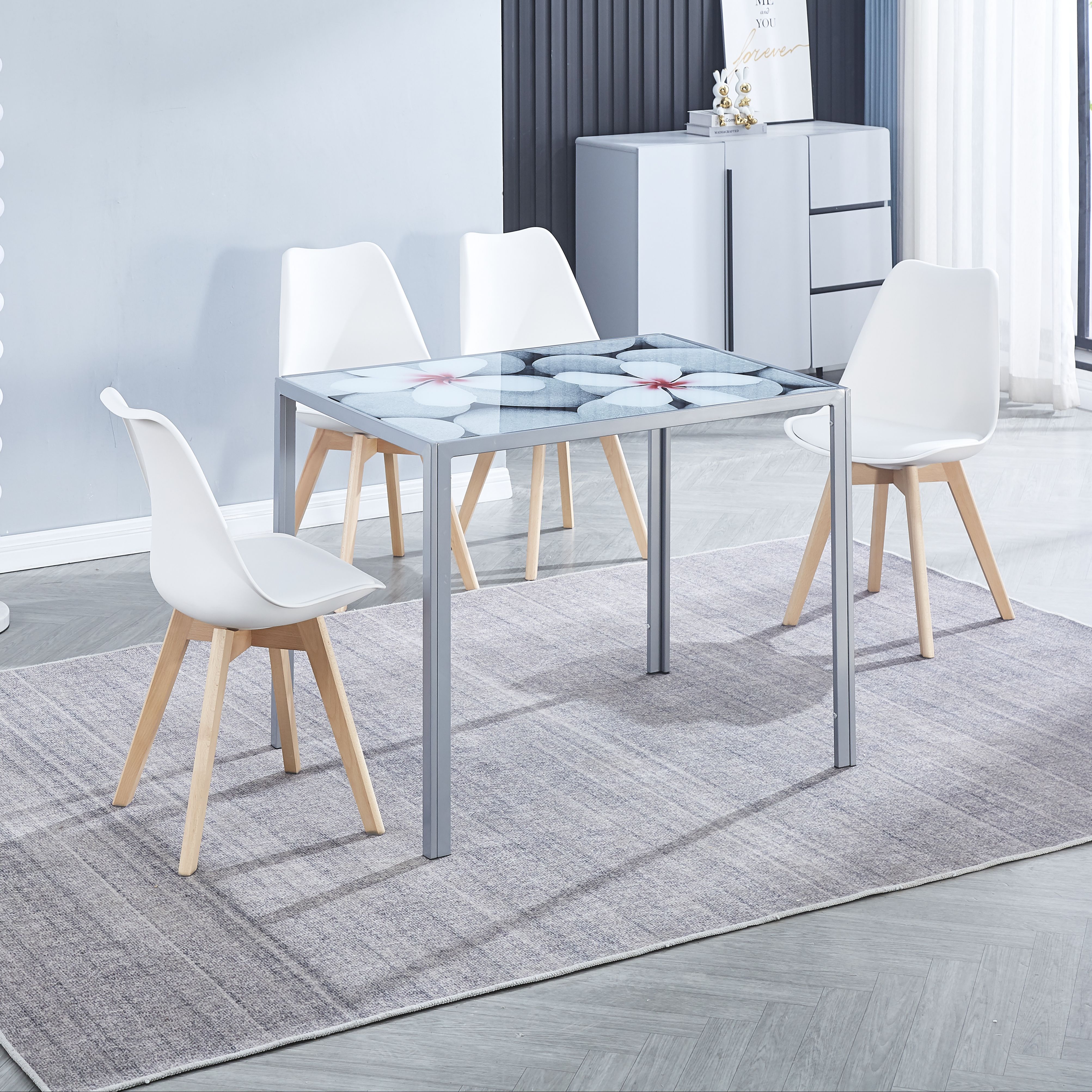 Pack de 4 sillas Fina - Patas de Madera - Estilo nórdico -  Varios colores disponibles.