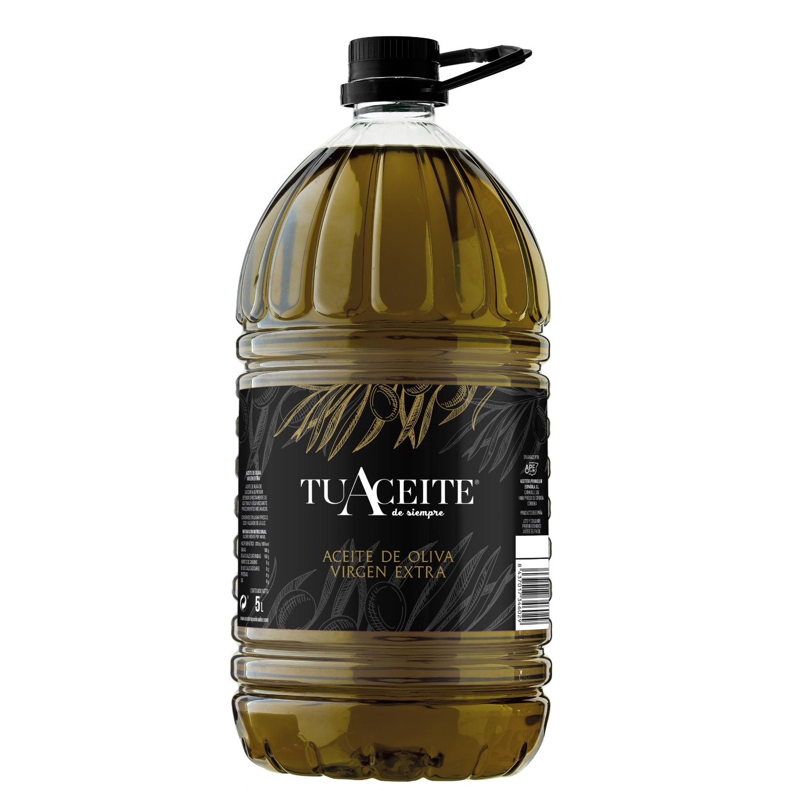 Aceite de Oliva Virgen Extra 5L - Calidad Premium - Ideal para Cocinar y Aderezar Platos - Marca TU ACEITE