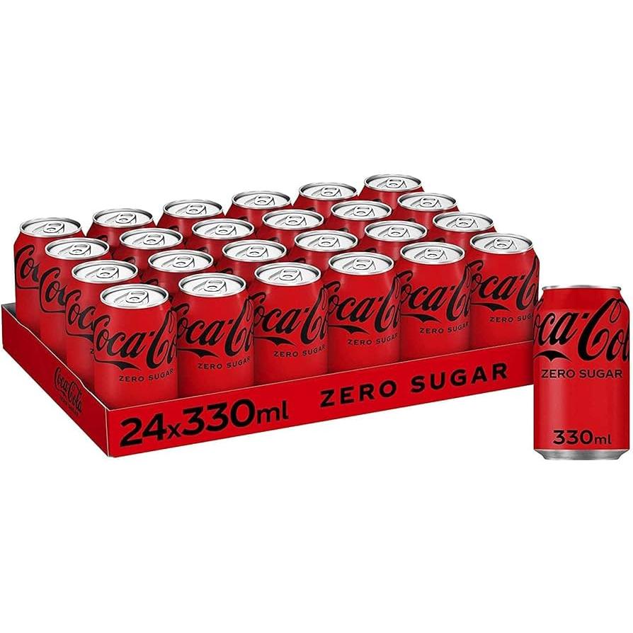 24 Latas de COCA Cola / COCACOLA ZERO SABOR ORIGINAL, CAIXA 24 Unidades lata 33cl / 330ml, Envio de Espanha
