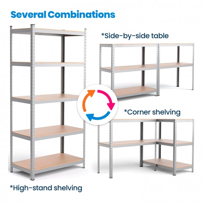 Ediesi, Estanteria Almacenaje, Metalica, 5 baldas ajustables
