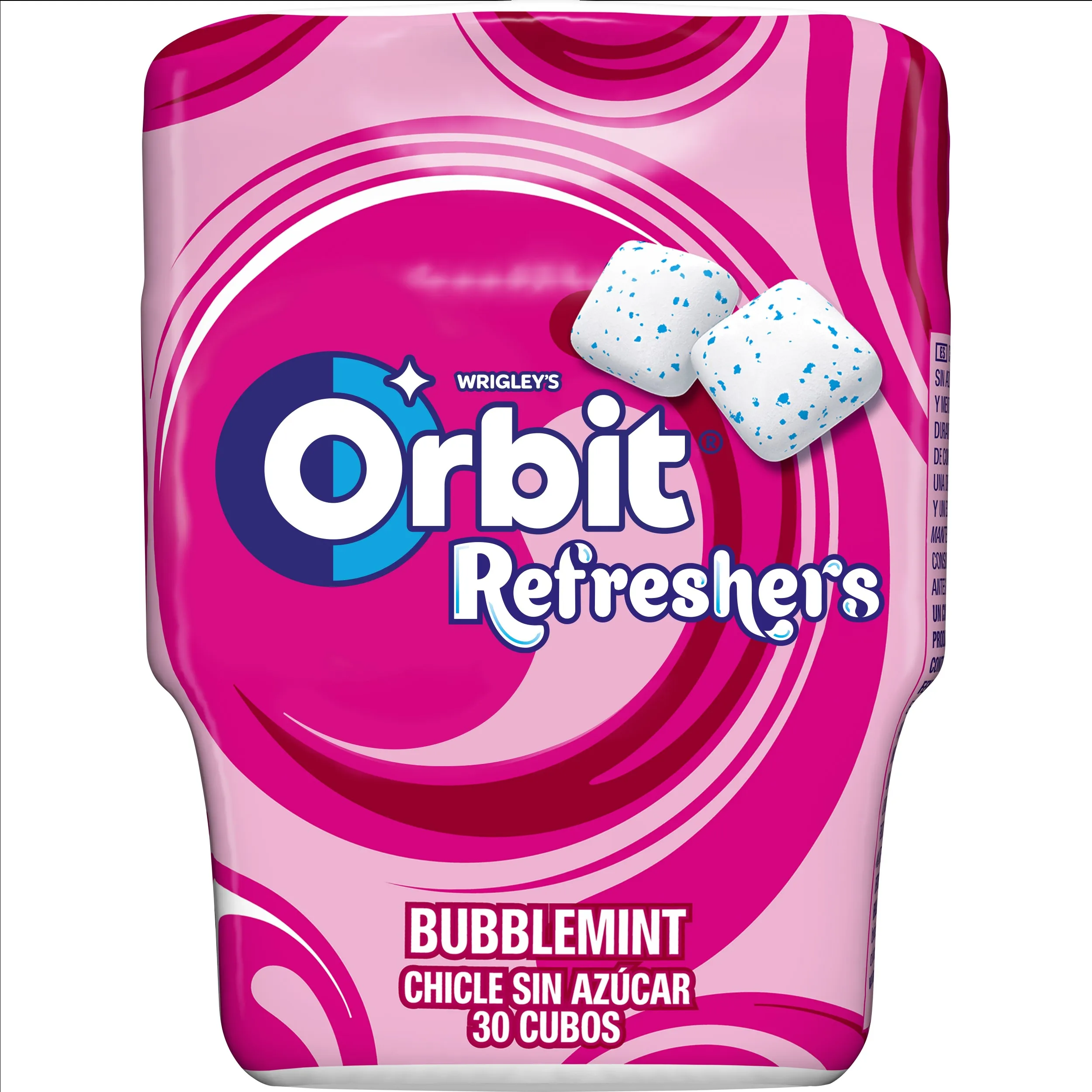 Orbit Refreshers, Chicles Sin Azúcar Bubblemint en Formato Gragea, 6 Botes x 30 Unidades