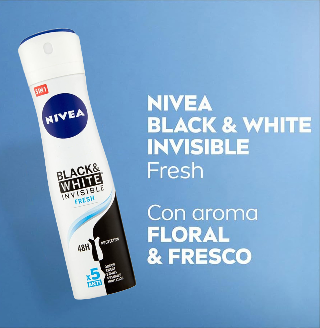 NIVEA Savings Pack - Desodorizante Spray Fresh Invisível Preto & Branco 200ml x 6 unidades