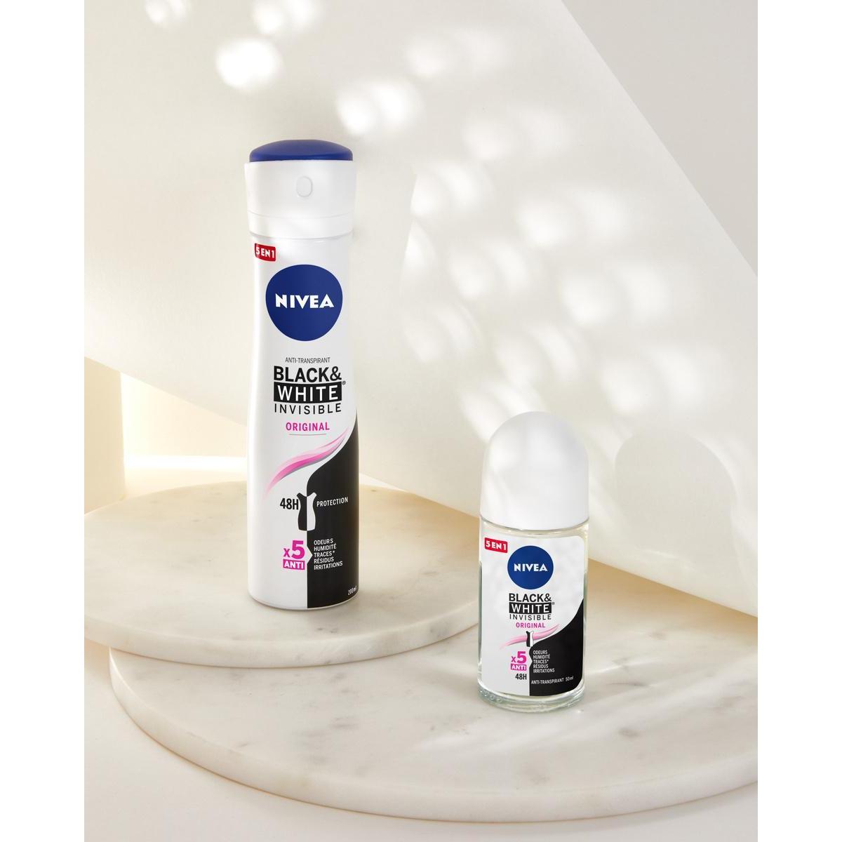 NIVEA Black & White Invisible Original Spray Desodorante 200ml, 6 unidades, 200ml*6