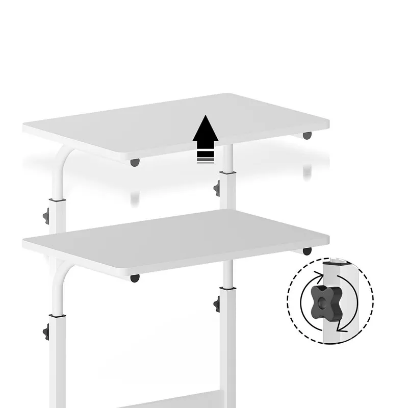 Mesa SMALLRUN com rodas e painel de madeira Mesa de madeira Mesa de computador com altura ajustável 60X40cm