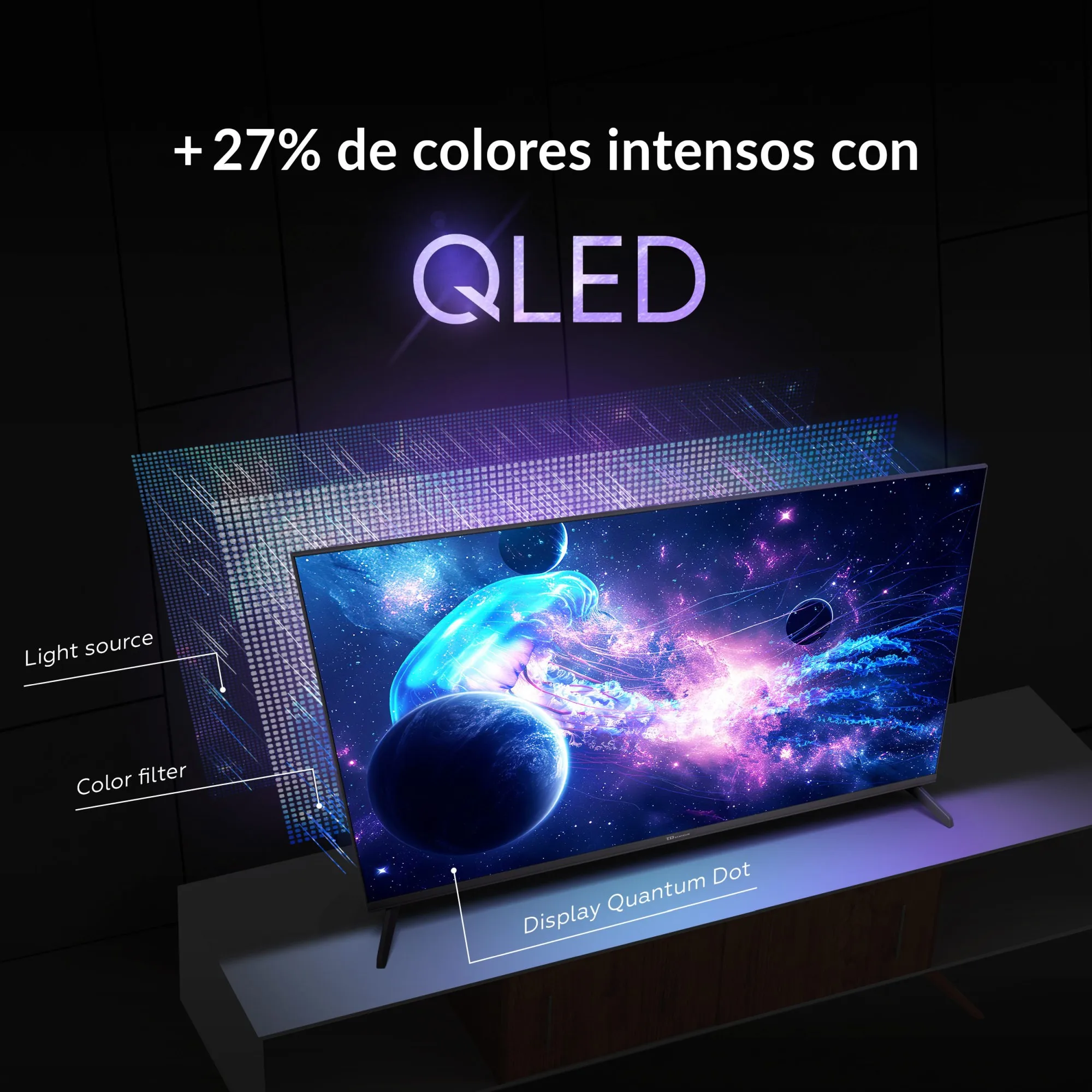 Smart TV 40 polegadas Qled Full HD Hey Google Official Assistant com controlo por voz. TV Android 14 - TD Systems K40DLK21GLQ