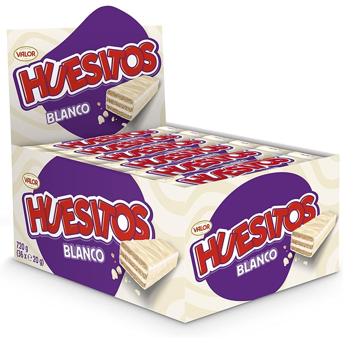 Huesitos Blancos Pack 36 Unid. Huesitos WHITE Barrita Chocolate Valor de 20 gramos - Pack de 36 Unidades de Huesitos Blancos