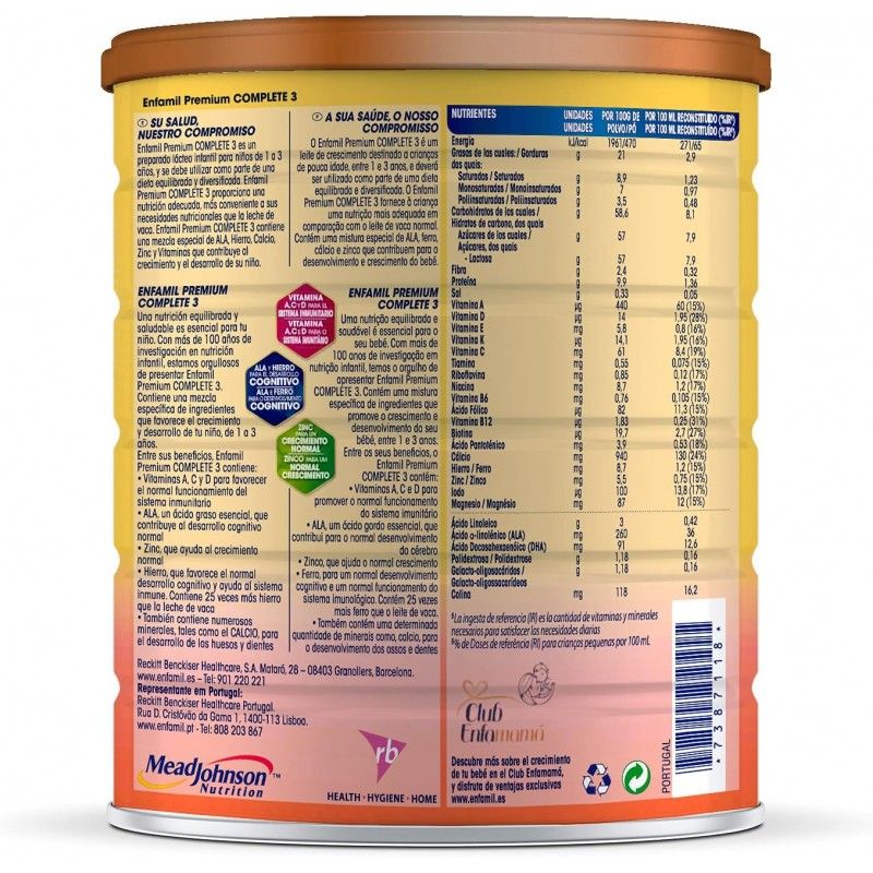 Pack X4 Enfamil Complete 3 preparado lácteo infantil - Enfamil