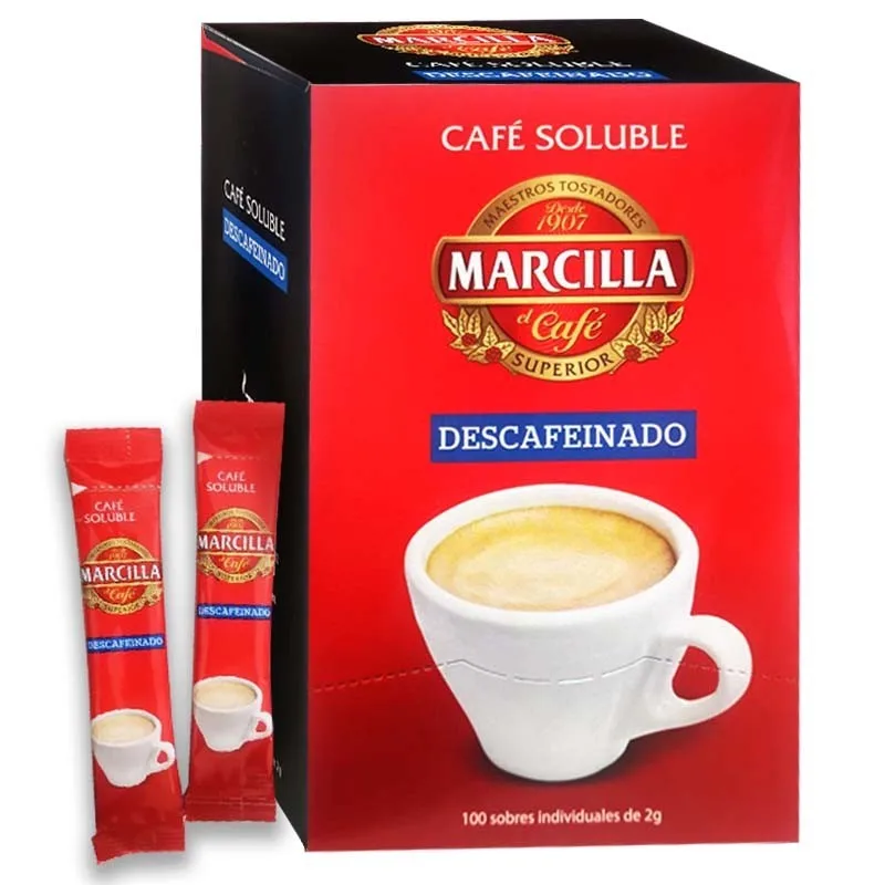 Marcilla solúvel descafeinado, 100 saquetas de 2 gramas 8410091109582