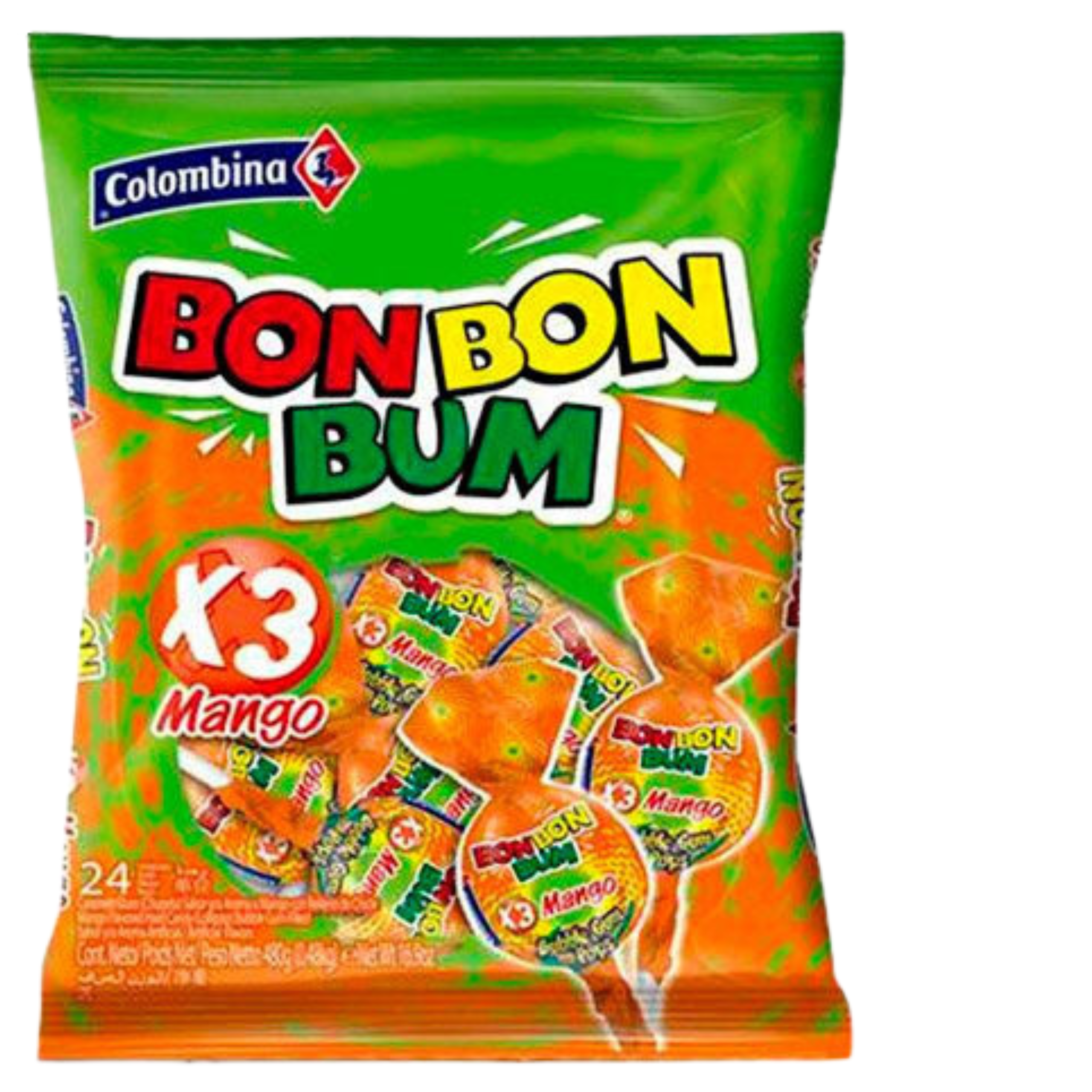 COLOMBINA- BON BON BUM DIFERTENES SABORES BOLSA DE 24 UND.