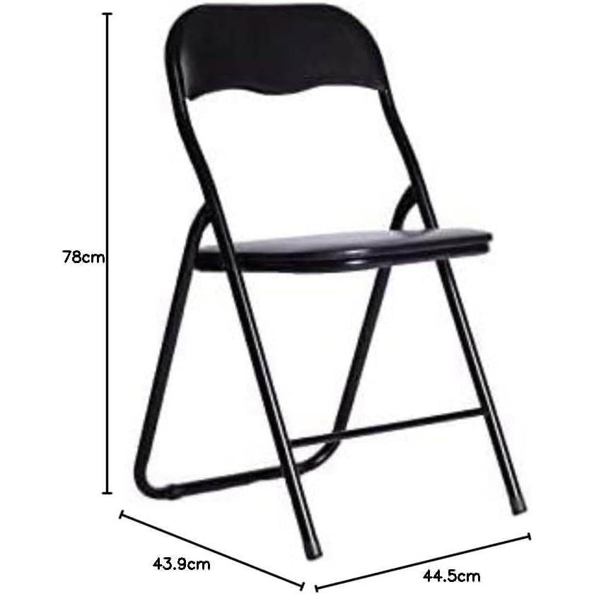 DUPI Silla Plegable Metal Acolchada Negra Piel Sintética (Pack de 6 Unidades)