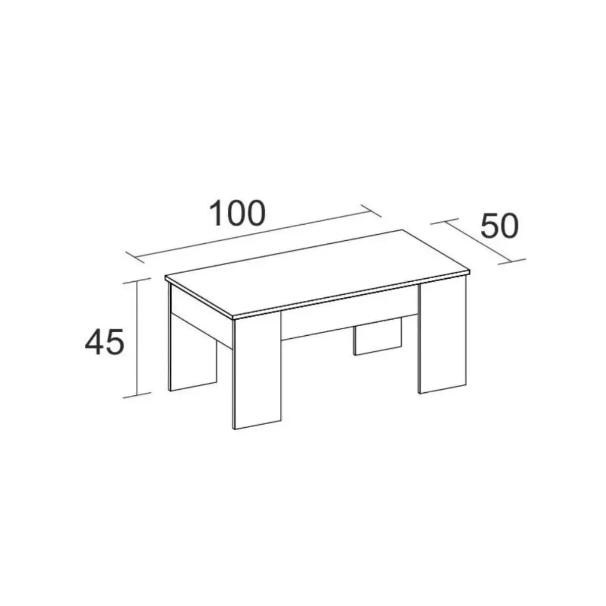 Tavolino basso dal design moderno con vano portaoggetti-45x100x50 cm