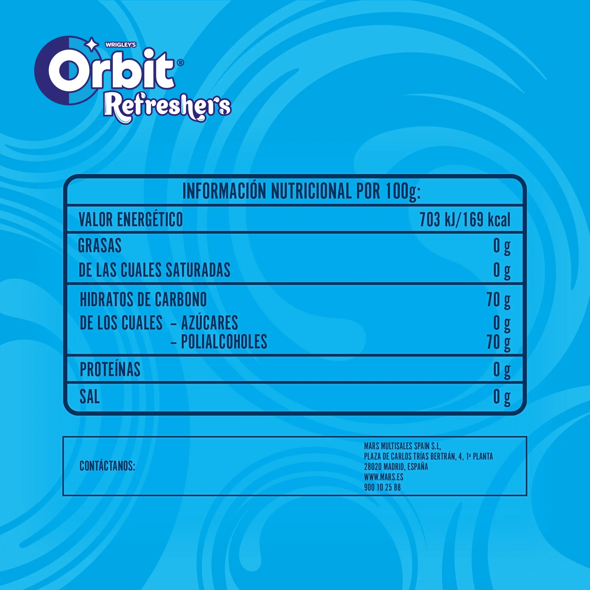 Orbit Refreshers, Chicles Sin Azúcar Sabor Menta que proporciona frescura inmediata, Formato Gragea, 6 Botes x 30 Unidades
