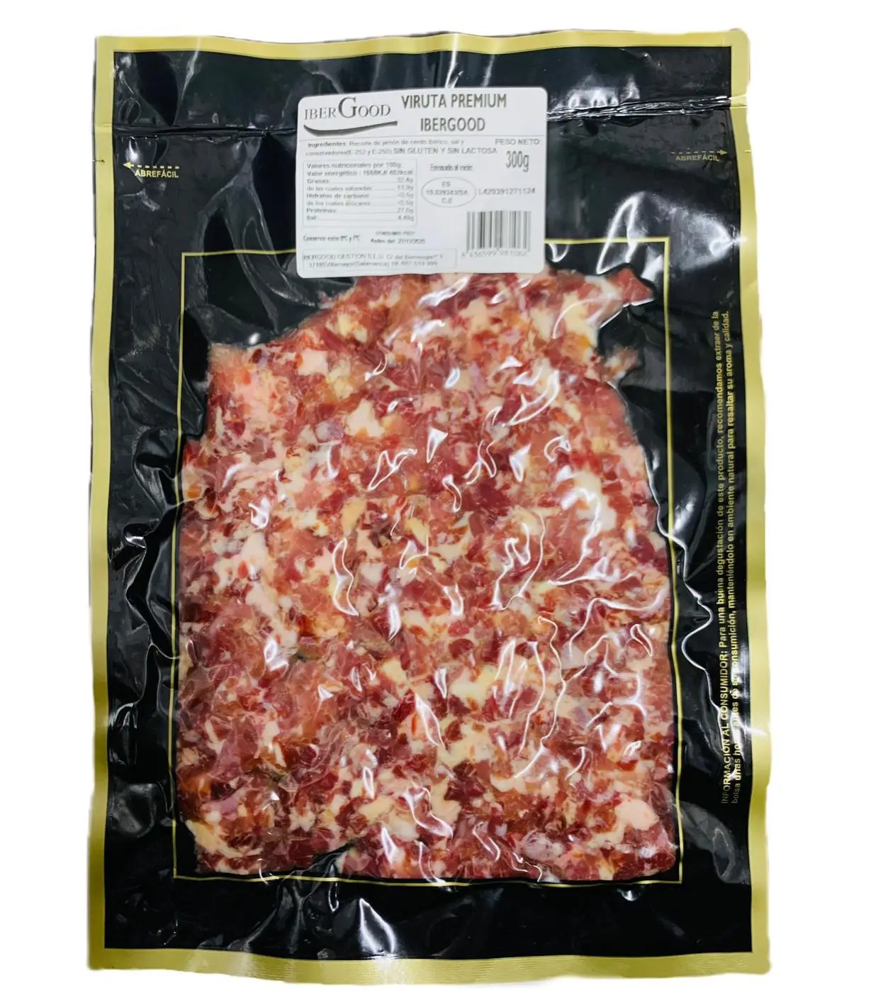 Jamón Ibérico Virutas IberGood Sobre 300g - Pack 2 Sobres o Pack 3 Sobres | Delicatessen Ibérico Premium para Gourmets