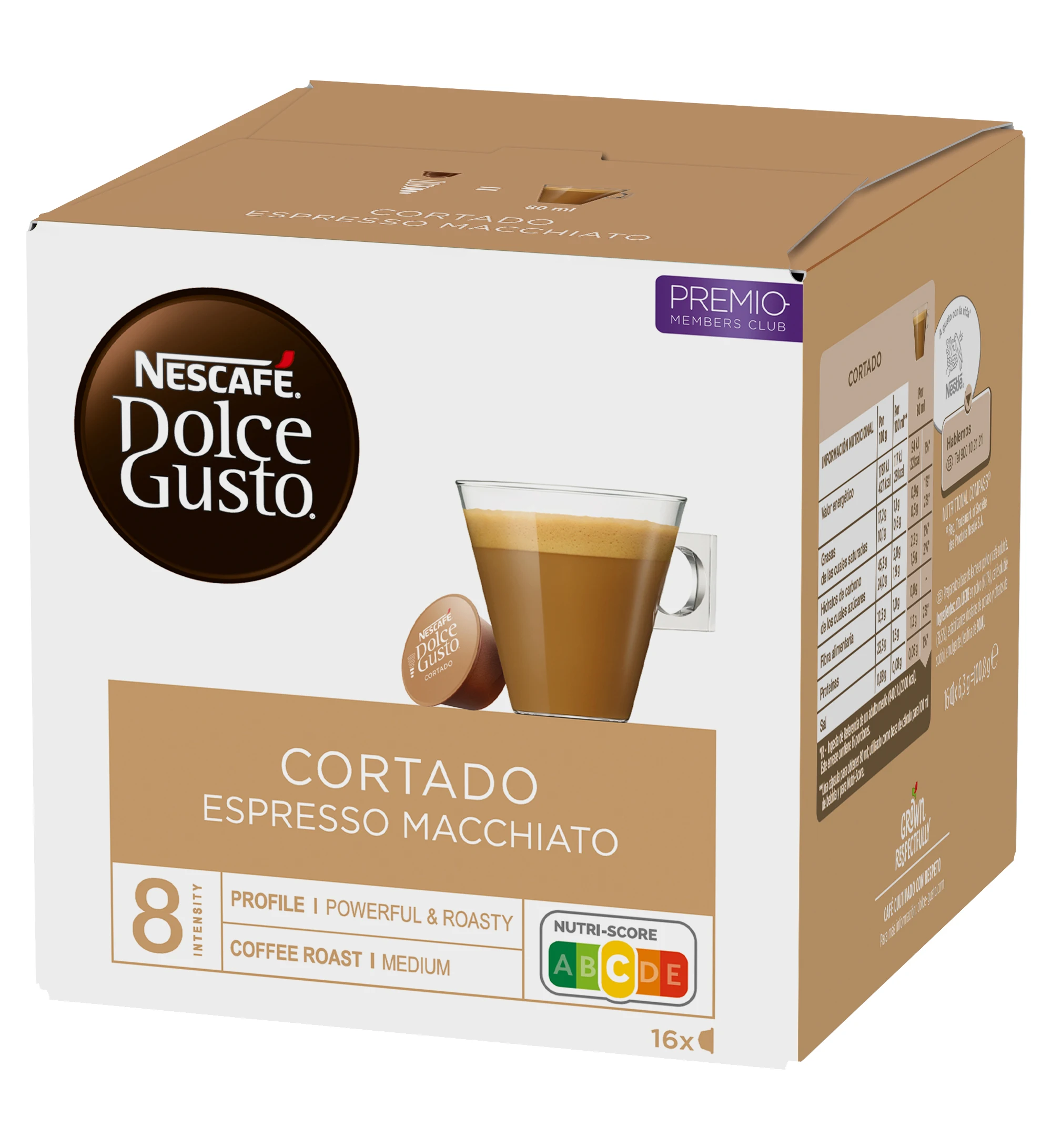 Dolce Gusto - Pack Especial Cortado (144 Unidades) | Un Café Tostado y Potente con un Toque de Leche, Equilibrando Intensidad y Suavidad. Ideal para los que Buscan un Café con Carácter