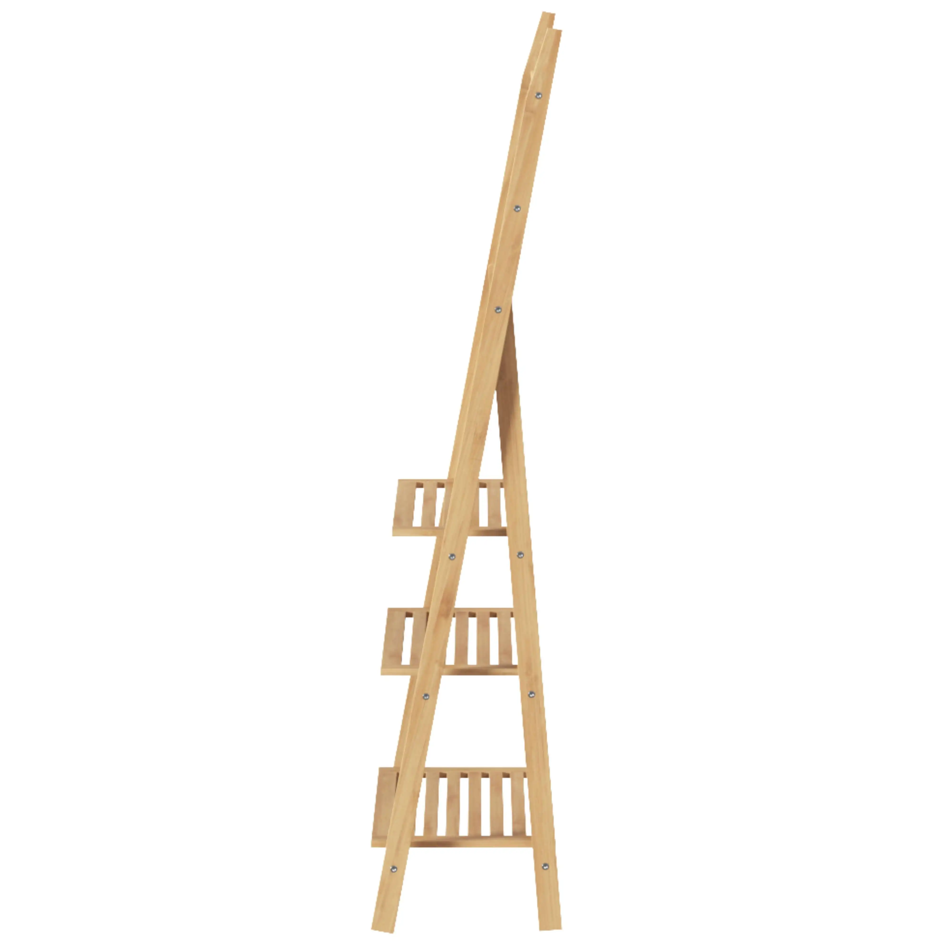 Cabide com 3 Barras e 3 Prateleiras Castanho 53x152 cm
