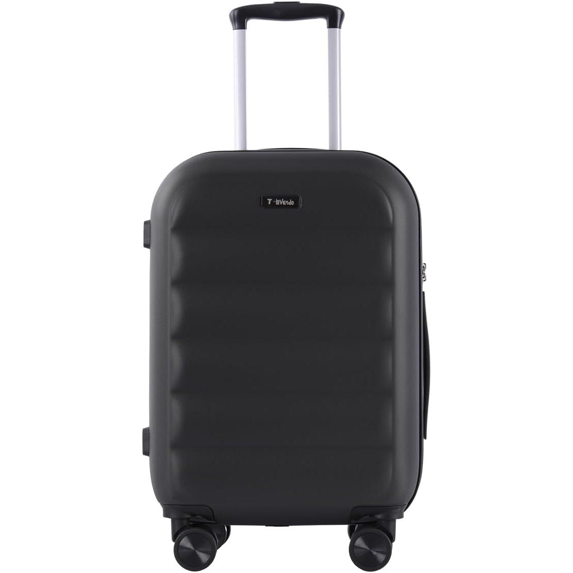 T-LoVendo Maleta de Viaje Cabina Trolley 20” (40L). Equipaje de Mano. 4 Ruedas Dobles. 57x37x23cm. Material ABS Semirigida. Cerradura con combinación numérica. Asa telescópica.