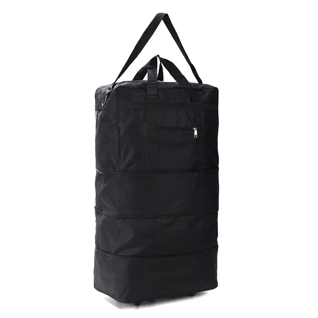 Bolsa de viaje MISIUSS expandible con ruedas, de 45 cm de altura y se extiende hasta los 90 cm de altura, cun una capacidad de 30kg aproximadamente que llega hasta los 50kg y con una gran calidad a un buen precio.